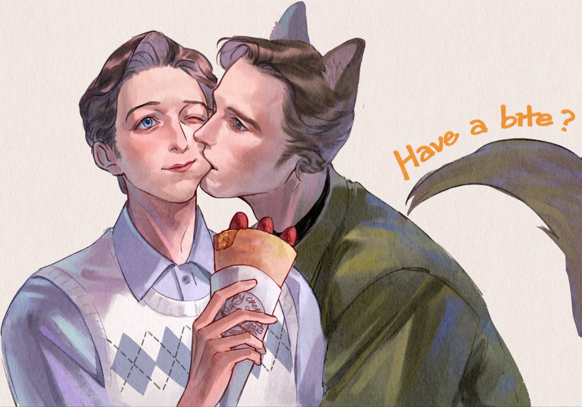 honikinoko's tweet photo. #cherik 
wolf Erik not puppy 🥄🥄 https://t.co/Is4qmr5XjQ