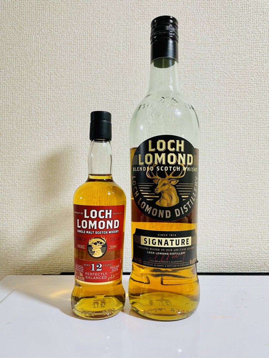 P_ASR_M's tweet photo. やっと見つけた！ロッホローモンド12年！
少し前に割引で買ったシグネイチャーと一緒🥃 https://t.co/PBmiuW7qW7
