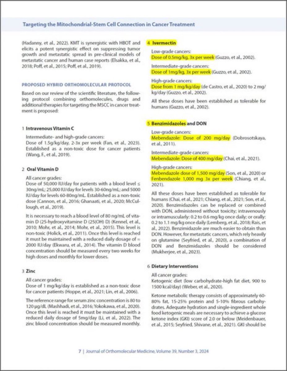 Whiplash437's tweet photo. CANCER HAS BEEN CURED

Ivermectin & Fenbendazole cure cancer.

Pass it on.

BREAKING NEWS: First-in-the-World Ivermectin, Mebendazole and Fenbendazole Protocol in Cancer has been peer-reviewed and published on Sep.19, 2024! 

The future of Cancer Treatment starts NOW.

My thanks to lead authors Ilyes Baghli and Pierrick Martinez for their incredible inspired work, FLCCC’s Dr.Paul Marik for his extensive work on repurposed drugs and every co-author who worked hard to bring this paper to life.

I hope that this peer-reviewed paper lays the groundwork for a brand new future for Cancer Treatment.

Many of you know that I have been helping thousands of Cancer patients with high dose Ivermectin, Mebendazole, and Fenbendazole