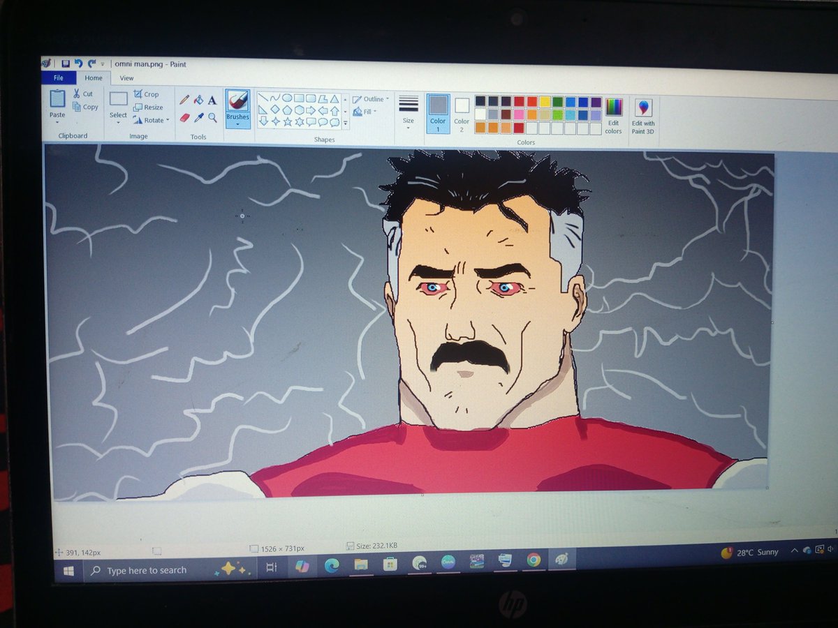 ctr_gunter's tweet photo. I made a drawing of Omni man on MS paint. What do y'all think of it? https://t.co/uXmJUeIONT