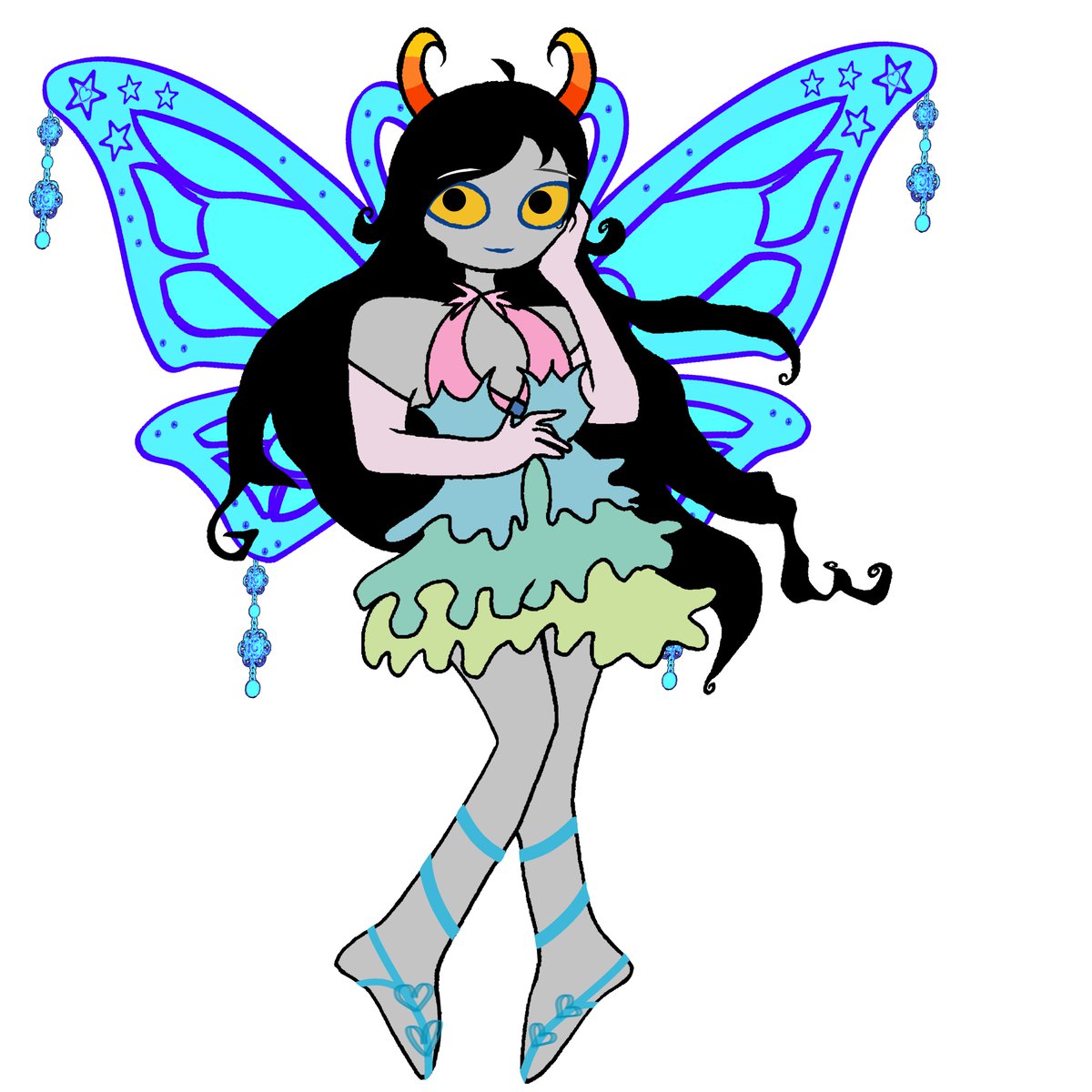 zq0ltl's tweet photo. Bloom in Enchantix from Winx Club as troll from Homestuck sketch! 🦋🩵

#bloom #homestuck #winx_club #art #fanart #sketch #crossover #winxclub #bloomart #trollsona #homestucktroll https://t.co/v85BaxWFkk