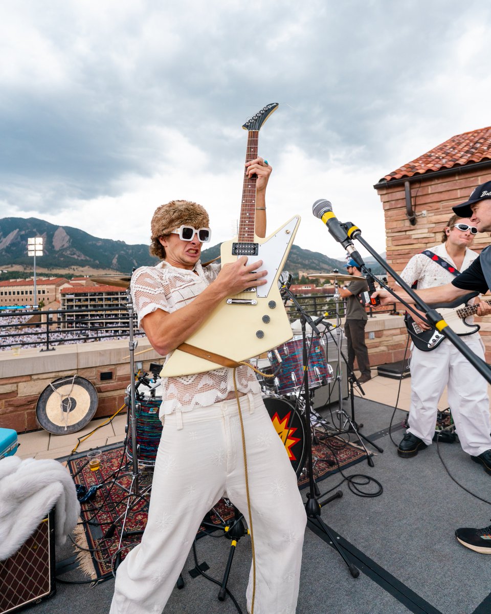 CUBuffs's tweet photo. The Dirty Turkeys are rocking the Bands in the Stands debut 🎸

#GoBuffs | #ForeverFolsom https://t.co/w1mX2ooY3t