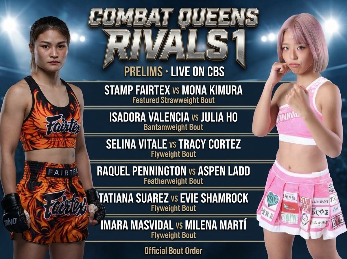 TK0Combat's tweet photo. Combat Queens Rivals 1: Mercer vs Morgan is officially a SELLOUT. Tickets sold out in 5 minutes, another record breaking gate, and attendance of over 85,000 already set! 

Here's the full card! https://t.co/mxinZBljef