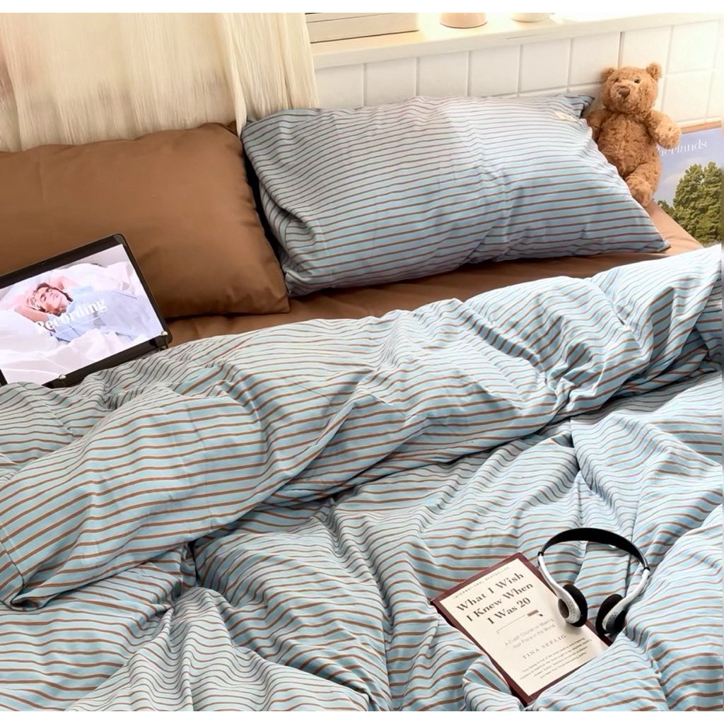 Reaoooooooooo's tweet photo. 🛌 ลองดู [พรีออเดอร์] เซ็ตผ้าปูที่นอนแบบรัดมุม พร้อมปลอกหมอนและปลอกผ้านวม(ไม่มีผ้านวม) สีMali blue น่ารักมาก 🩵🤎 ในราคา ฿159 - ฿699 ที่ Shopee https://t.co/jLCYuzu6h7 https://t.co/tfkAH03TjO