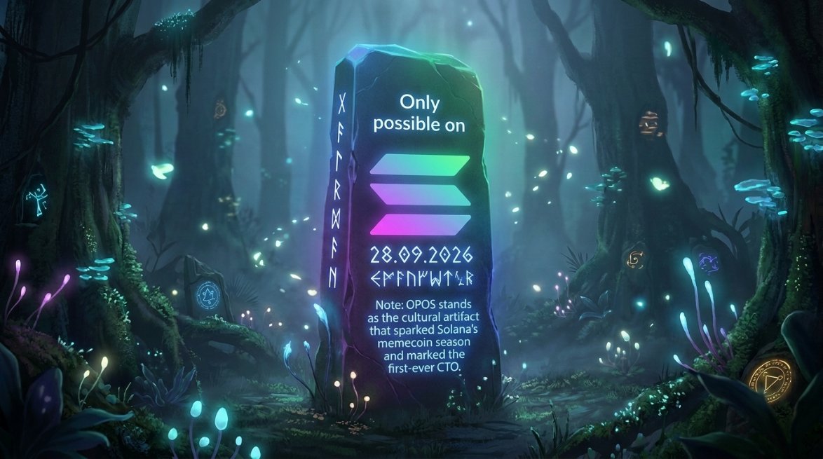 OposPay's tweet photo. The clock ticks to Saturday, 12 September 2026, a day where the digital ledger reveals $OPOS trading at a humble 0.18, its relative worth to $SOL a mere whisper of 0.00177
mottocoin > memecoins 
#OnlyPossibleOnSolana https://t.co/8Eehyd1baB