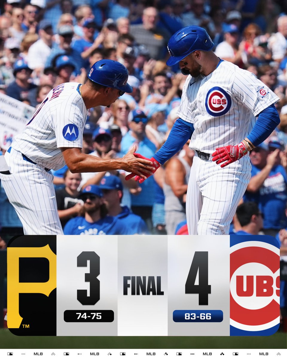 MLB's tweet photo. The @Cubs come back to take the series from Pittsburgh! https://t.co/LEkz3rlHg8