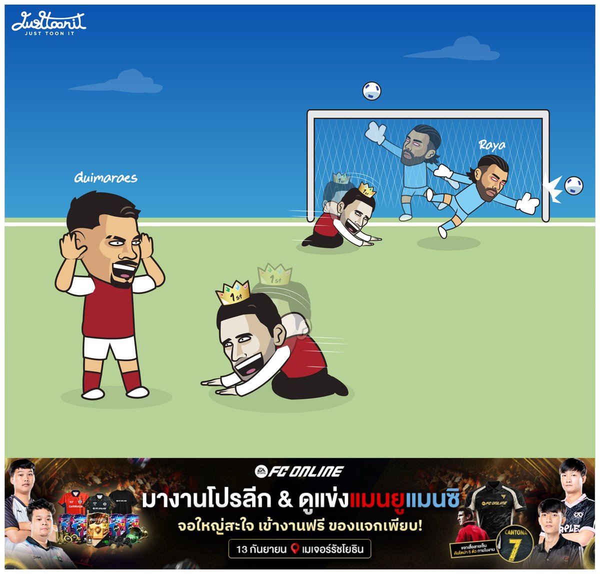 Justtoonit1's tweet photo. Sunderland 0-2 Arsenal (1st)‼️
กราบหลวงพ่อราย่า🔥 กราบลูกยิงสุดสวยบรูโน่ กี 🔥
ที่ช่วยพาน่อลเฉือนแมวดำไป 2-0 ขึ้นเป็นจ่าฝูง ‼️
#FCOnline #Justtoonit https://t.co/Q1w0fvIiOH