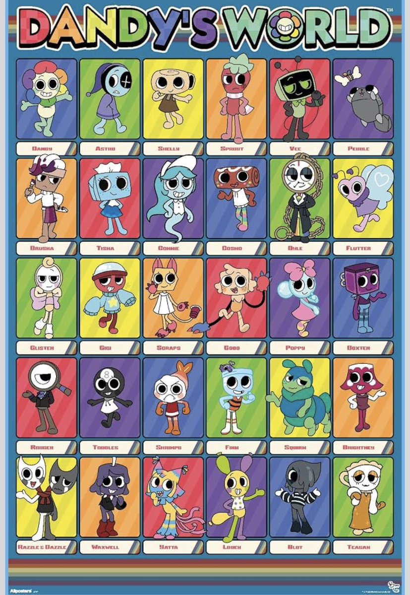 Aaron_Margolin's tweet photo. And another new release announcement for the day!

We’ve partnered with the amazing folks at Trends International to bring official Dandy’s World posters to stores!

These posters feature new key art of many Toons! https://t.co/muJ8XoWZSu