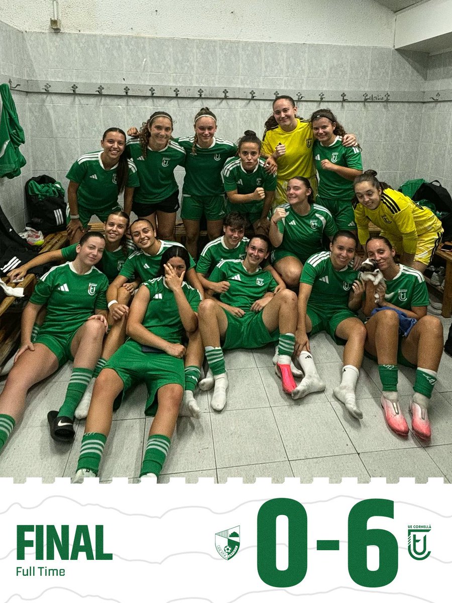 ue_cornella_fem's tweet photo. 🤩 Primera victòria de la nostra història!

First pre-season win. 

¡Primer triunfo de pretemporada! 💚

#UECFem https://t.co/GUzfJLwOCc