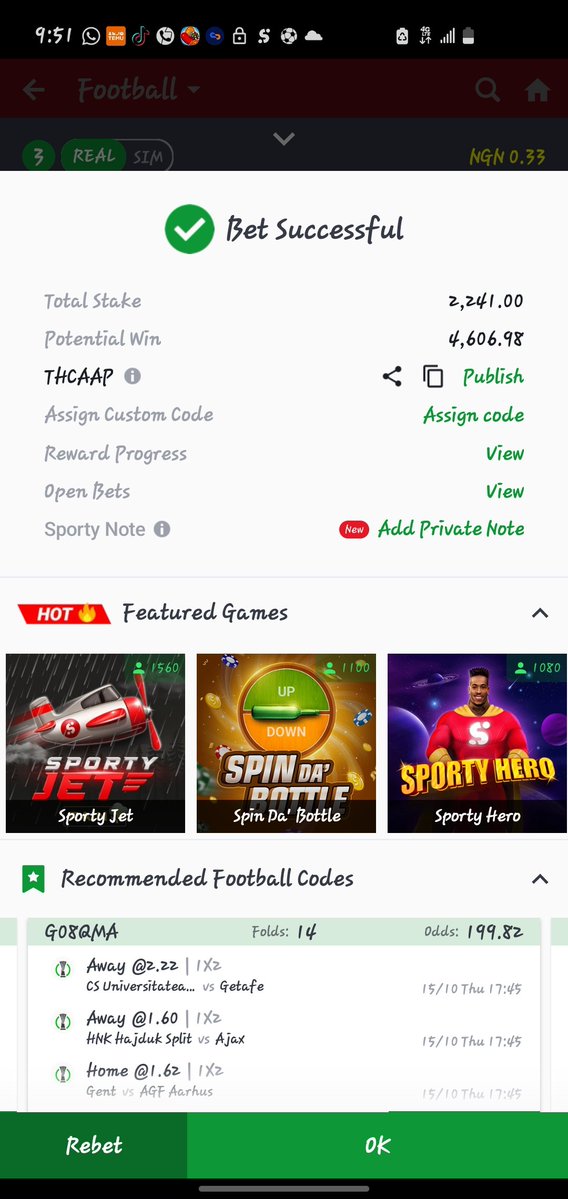 Atanasolve's tweet photo. 🔥 ROLLOVER — DAY 2 🔥

Day 1 ✅ CASHED
Now we go again! 🚀
Code: THCAAP

🎯 Today’s Target: 2 ODDS
💰 Stake: Rollover
📈 Day 2 of the journey

Slow &amp; steady. One day at a time. 🧠💪

LET’S ROLL! 🔥

#Rollover #BettingTips #SportyBet #Day2 #2Odds https://t.co/ELNqvGfxJd
