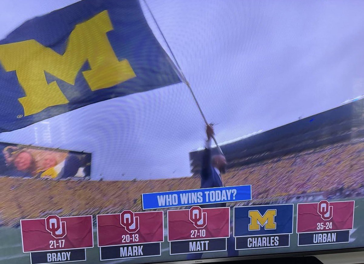 BarstoolUofM's tweet photo. The whole world wanted Michigan to lose. The whole world put money that Michigan was going to lose.

Michigan did not lose. 

What a win. https://t.co/Yhl5KriRuJ