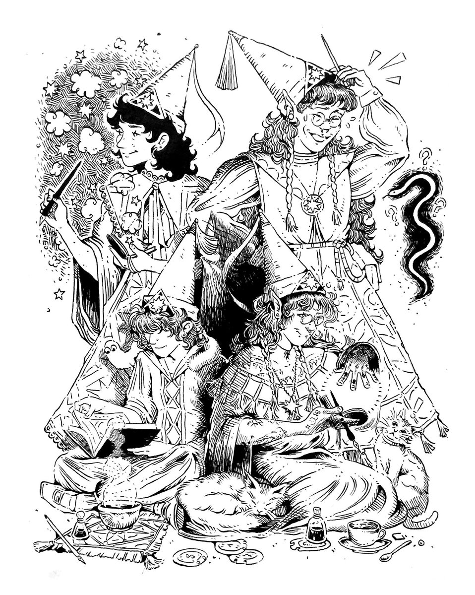 solknot's tweet photo. me and my lovely friends in #witchhatetelier ! 🖋️✨ https://t.co/O4O2dky3Zx