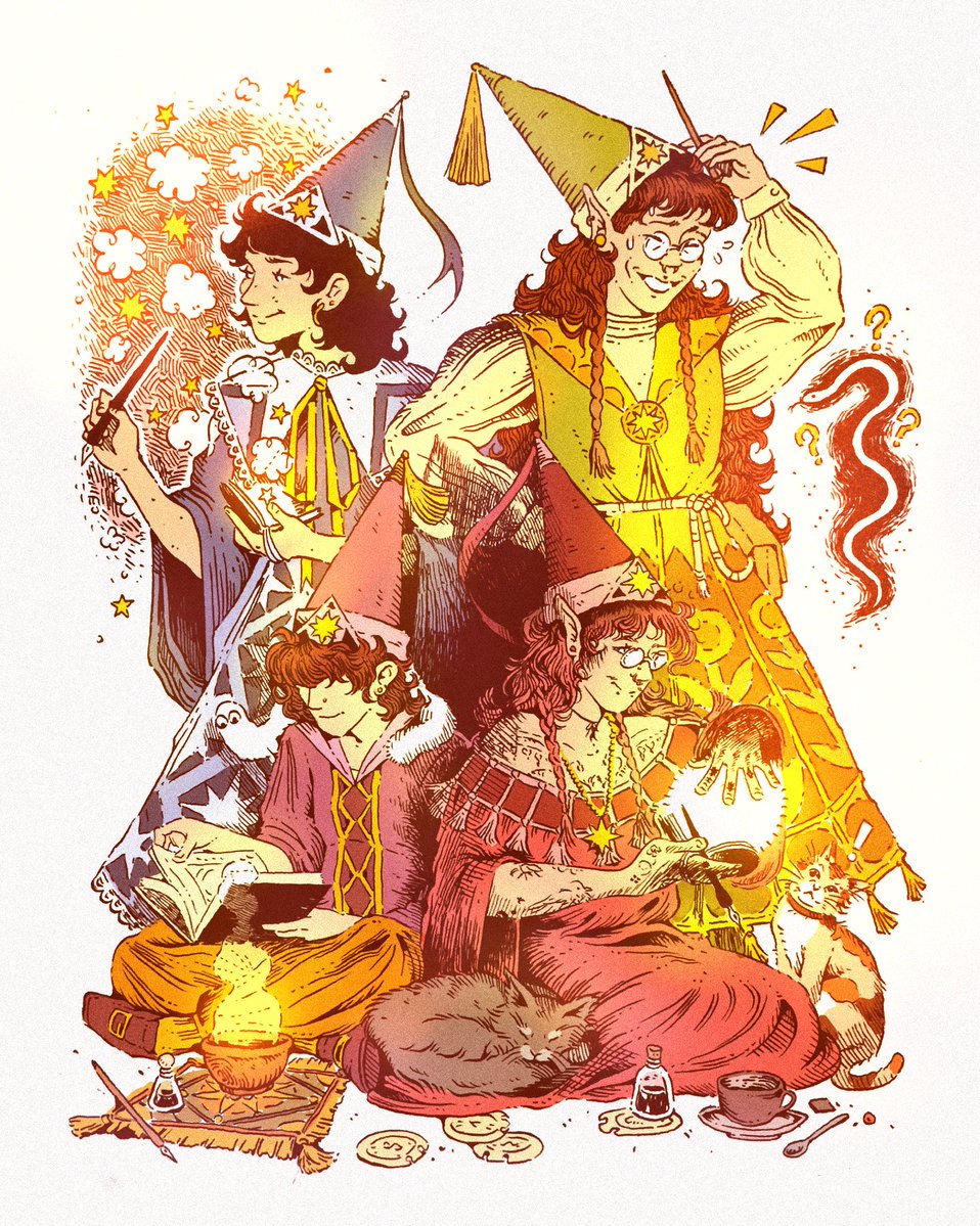 solknot's tweet photo. me and my lovely friends in #witchhatetelier ! 🖋️✨ https://t.co/O4O2dky3Zx