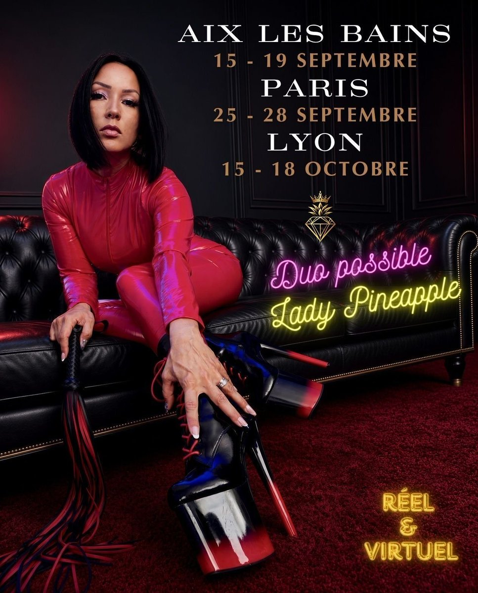 SissyNatashatte's tweet photo. 💎🍍 Souhaitez vous accéder au paradis en vivant votre soumission pleinement aux pieds de @TresorsEmpire et Lady Pineapple 🔥

15/09 : Soirée Gang Bang Gynarchique pour l'anniversaire de Lady Pineapple 
Recherche de soumis Bi Actifs 

Séances Duo possible pour Aix, Paris, Lyon 🔥 https://t.co/WQLpkfJayA