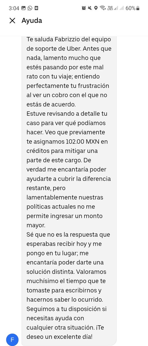 Mondragon2811's tweet photo. @Uber @Uber_Support @Uber @Uber_Support yo no quiero tus 102 de crédito, quiero que me quites el saldo pendiente porque sí pague. Ustedes pueden ver mi historial de viajes y darse cuenta que no he tenido saldos pendientes en ninguno https://t.co/rdOyxWoW5Y
