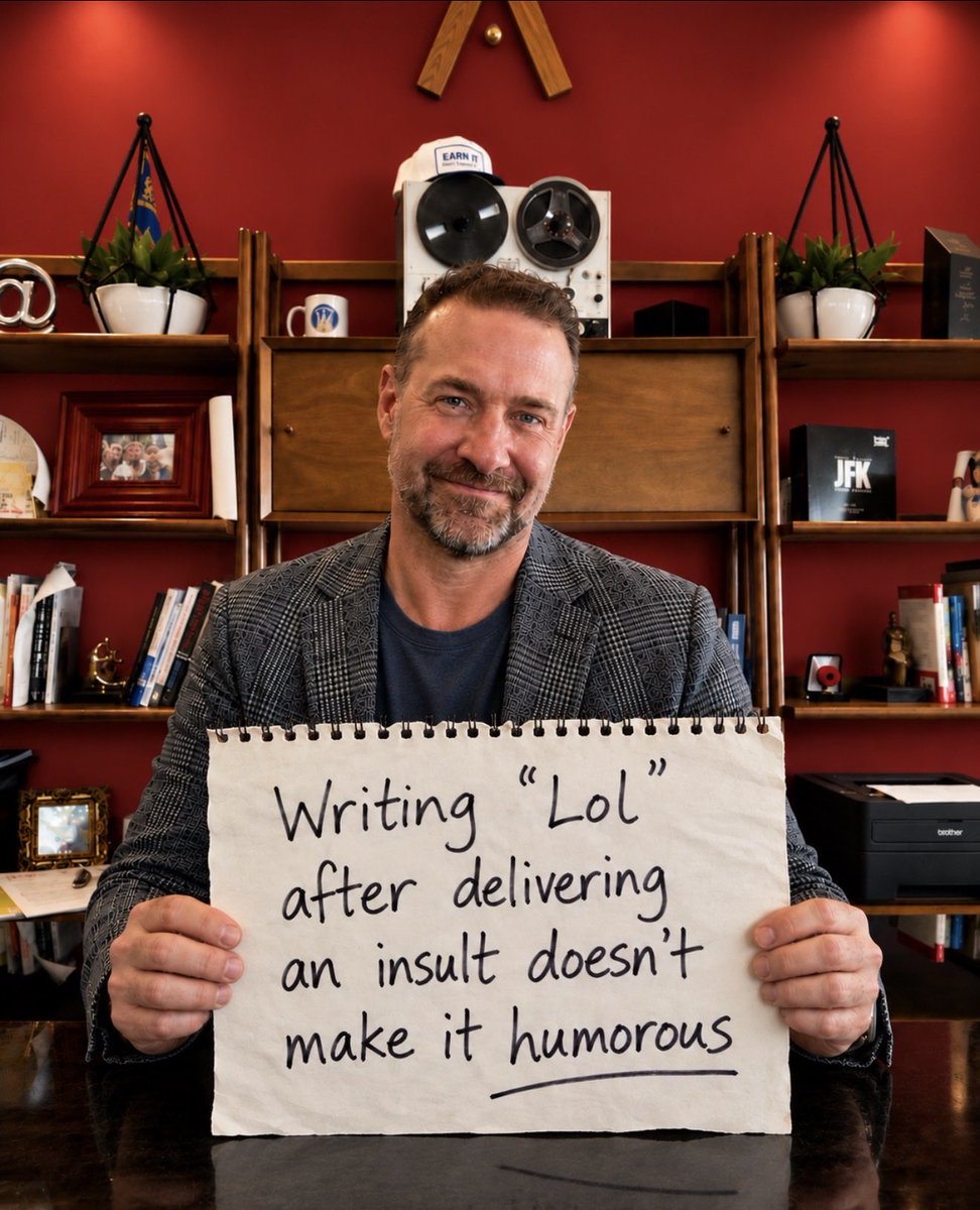 ShaneWenzel's tweet photo. Tacking 'lol' onto an insult doesn't make it a joke. It just gives the writer a way out if anyone pushes back. The person on the other end still read every word. If you meant it, own it without the three letters. https://t.co/jV9v7Uzei8