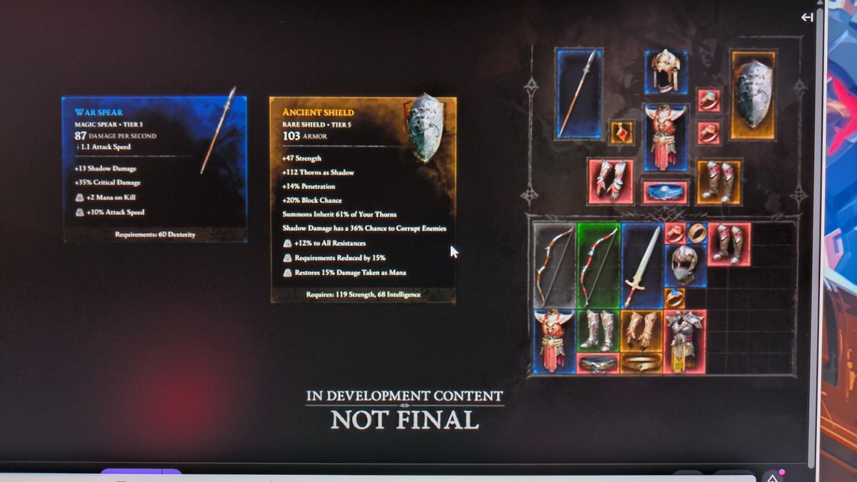 wudijo's tweet photo. First look at #DiabloV items &amp; inventory from #Blizzcon2026 https://t.co/uUNqQe7bmC