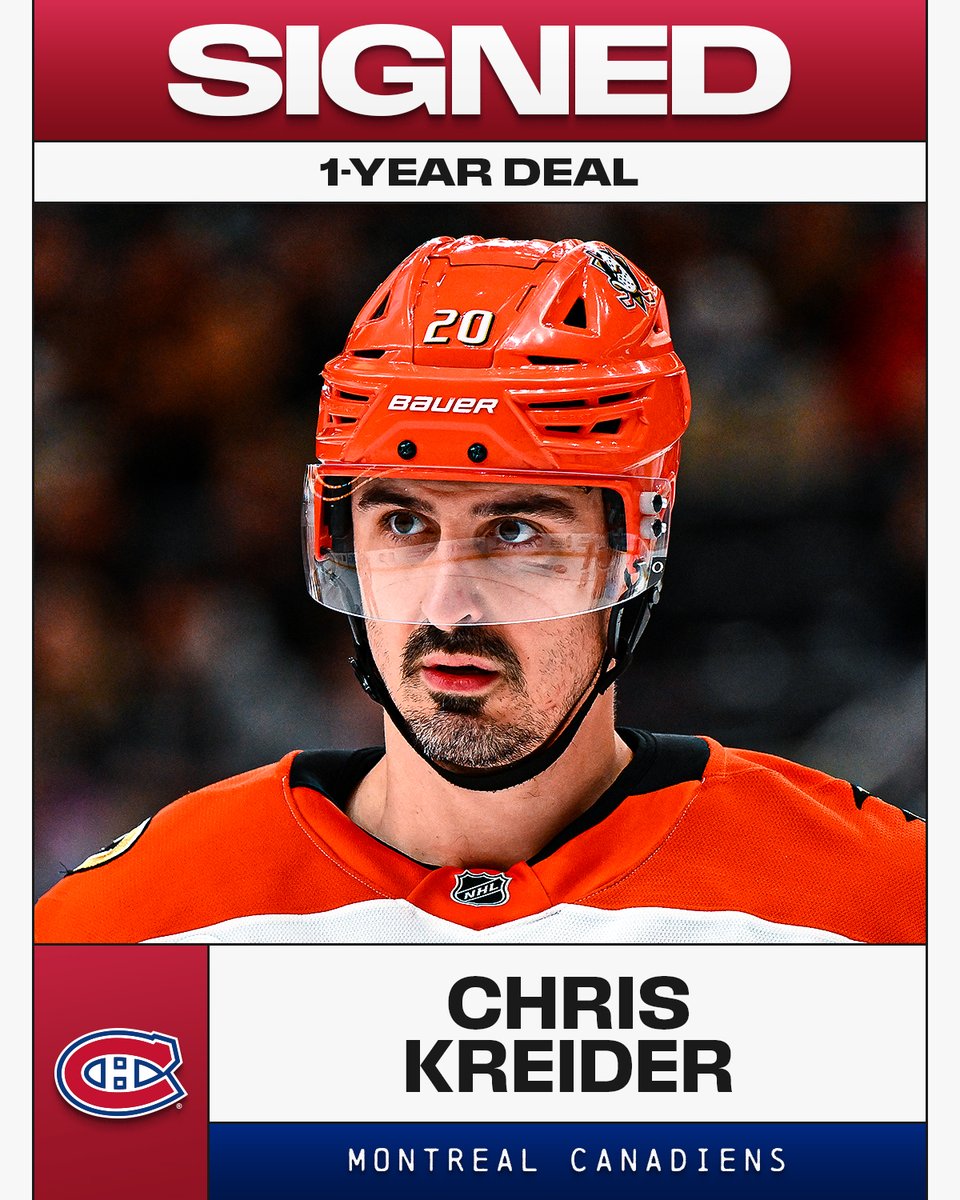 NHL's tweet photo. Chris Kreider is joining the @CanadiensMTL! 🔵⚪🔴 https://t.co/YsHrXVRd9C