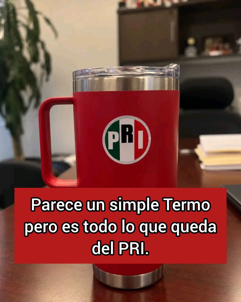 chikis6377's tweet photo. Quien iba a pensar que el último gran símbolo de PRI iba a ser un Termo 🤣🤣
#TermoChallenge 
#SeAcaboElPRI https://t.co/boHetxlwMV