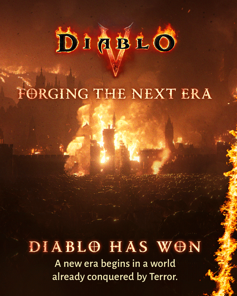 Diablo's tweet photo. Diablo V is coming Spring 2029.

Get a look at everything revealed during the Forging the Future Panel: https://t.co/0FKNAJCwak https://t.co/2zE68okE5F