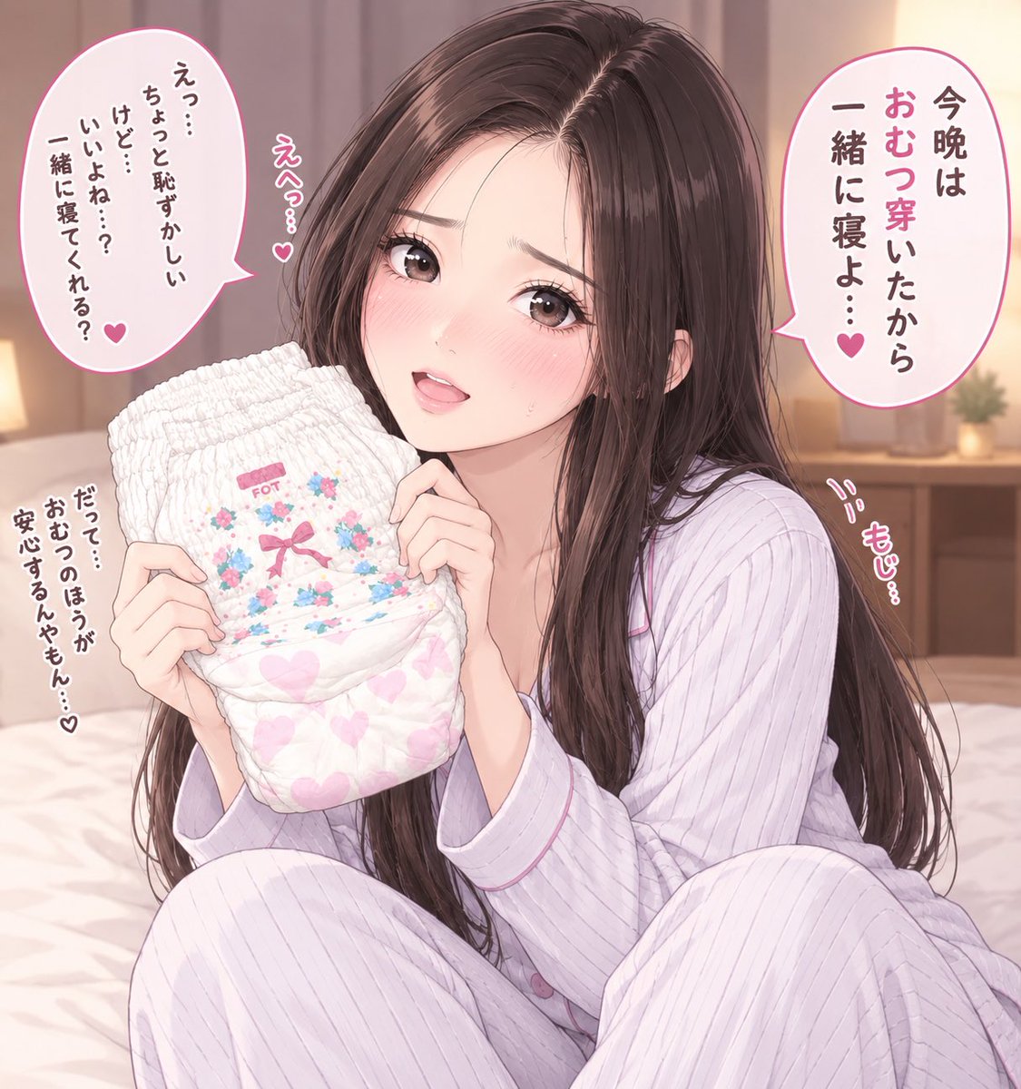 alice062diaper's tweet photo. おむつ穿いたから一緒に寝よ？ https://t.co/k8PaV83Twr