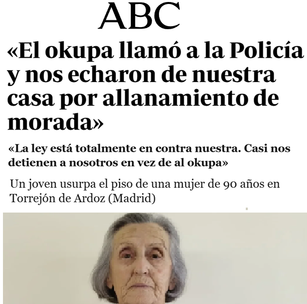 CCivicaCatalana's tweet photo. -Una anciana logra entrar en su vivienda okupada.

-El okupa la denuncia a la Policía.

-Los agentes actúan esta vez con rapidez, acuden a la vivienda y exigen junto al okupa que la anciana se vaya.

-El okupa sigue gratis y con gastos pagados en el piso.

La España de Sánchez. https://t.co/4FChvbH0Qn