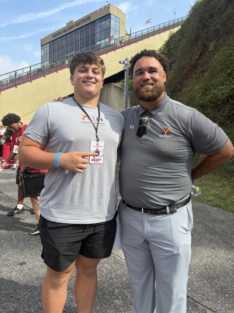 GageGutierrez27's tweet photo. Had a great day @VMI_Football today! Appreciate @Coach_Ray_ for the invite! #RahVaMil @CoachAIngram @Coach_Yaya1 @strasburgramsfb https://t.co/B53eIfN2PY