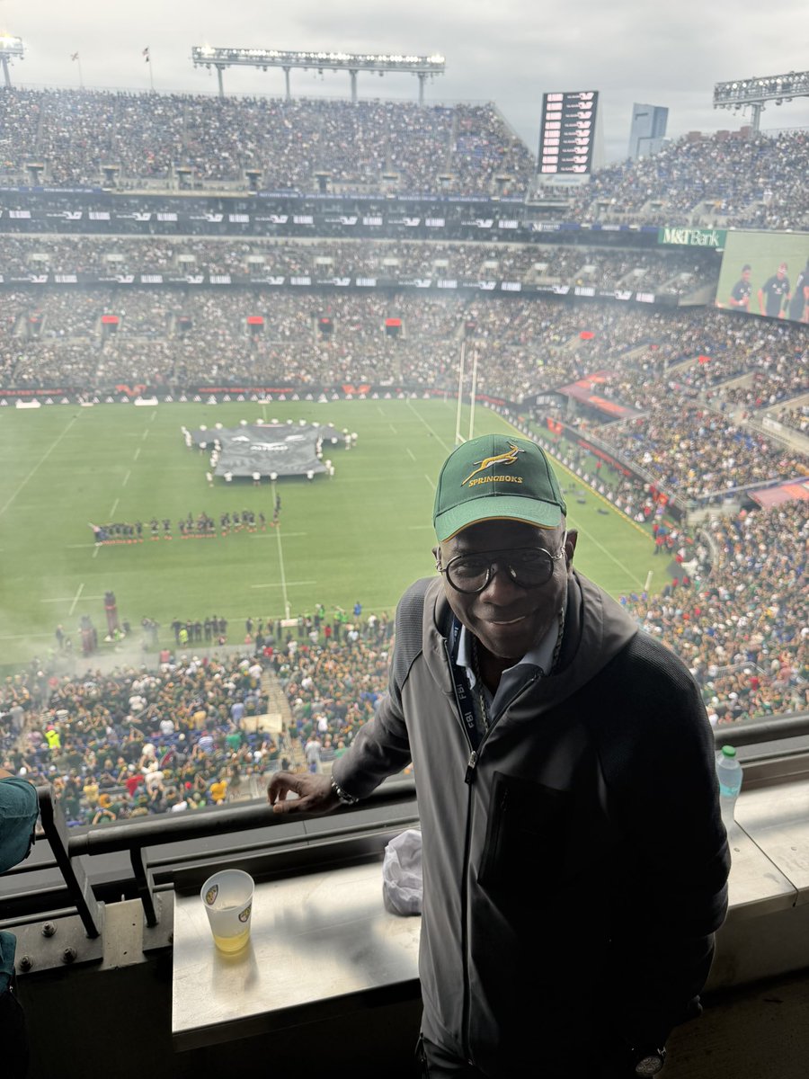 Arightside's tweet photo. Today, I’m attending my first-ever rugby match and what an introduction to the sport!

The South African Springboks and New Zealand All Blacks the legendary teams whose rivalry was immortalized in Invictus, starring Matt Damon are bringing their history, power, and pride to our beloved Baltimore.

And Baltimore has answered! This is the largest sellout crowd, with standing room only and not an empty seat in sight. The energy is thunderous, the anticipation is contagious, and the city is alive.

Two nations. Two legendary teams. One extraordinary moment for Baltimore and I am honored to witness it firsthand.  AW