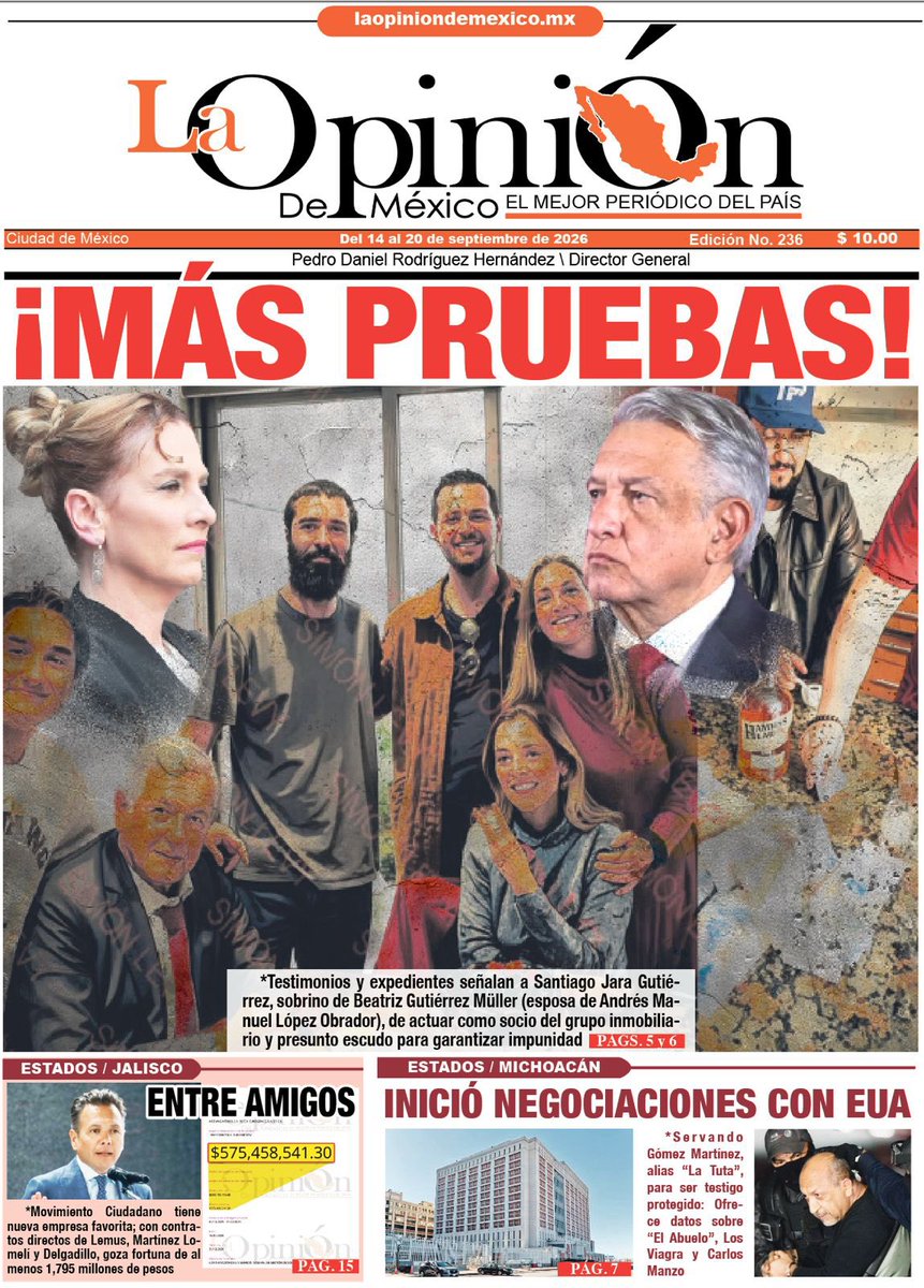 SimonLevyMx's tweet photo. La portada del lunes. https://t.co/5nVKYecdUf