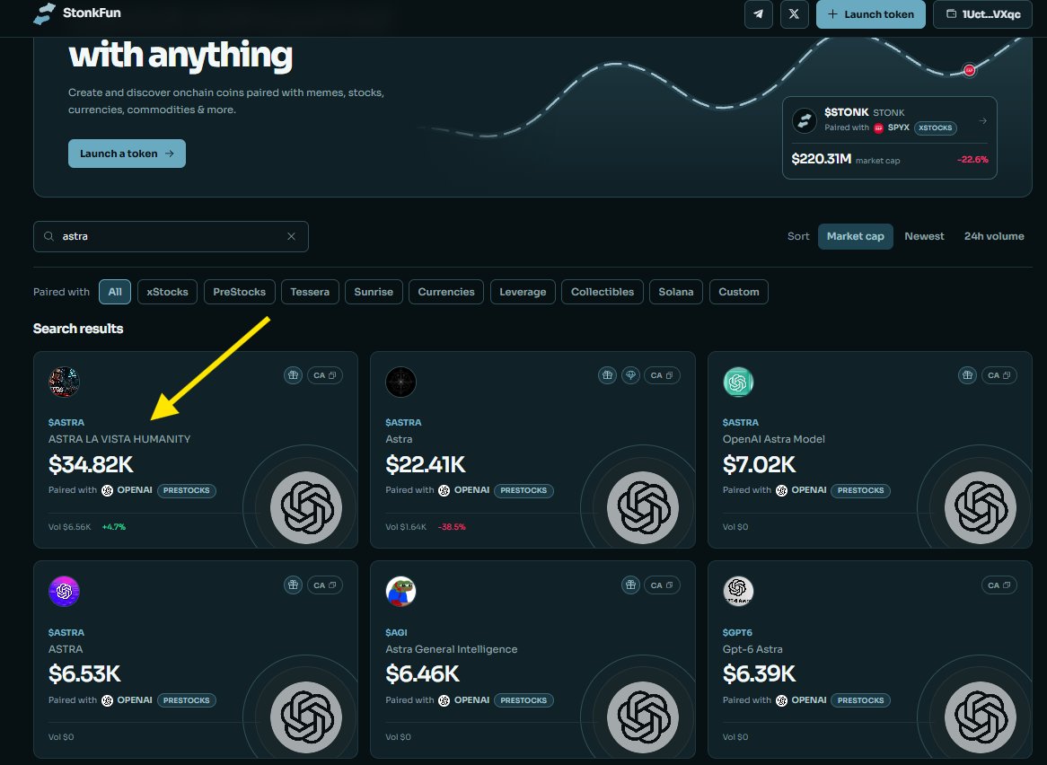 MonsieuRabbit's tweet photo. be $ASTRA la vista

- Stonk token leader OpenAI paired
- meme Terminator " Hasta la vista " + GPT-6 Astra
- $35K early low marketcap
- awesome FOMO accounts already in
- created by legit KYC &amp; youtuber dev

6XTcSPHNndL8xVMUiMbaq6wZExU1uqxVXDHvHuTJFrLc
https://t.co/1TlQ9lsUSJ https://t.co/TV9Imlaiyw