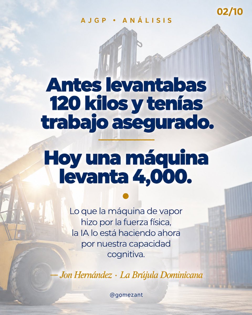 gomezant's tweet photo. 1/3 A propósito de la iniciativa RD Inteligente, un extracto del análisis de mi último artículo “El tren va a 600 km/h: ¿Por qué República Dominicana necesita un Ministerio para de Inteligencia Artificial y Gobernanza Digital?”

La velocidad de la revolución tecnológica exige una nueva generación de políticas públicas y nuevas capacidades de Estado para convertir la inteligencia artificial y la gobernanza digital en motores de desarrollo.

#RDInteligente #IA