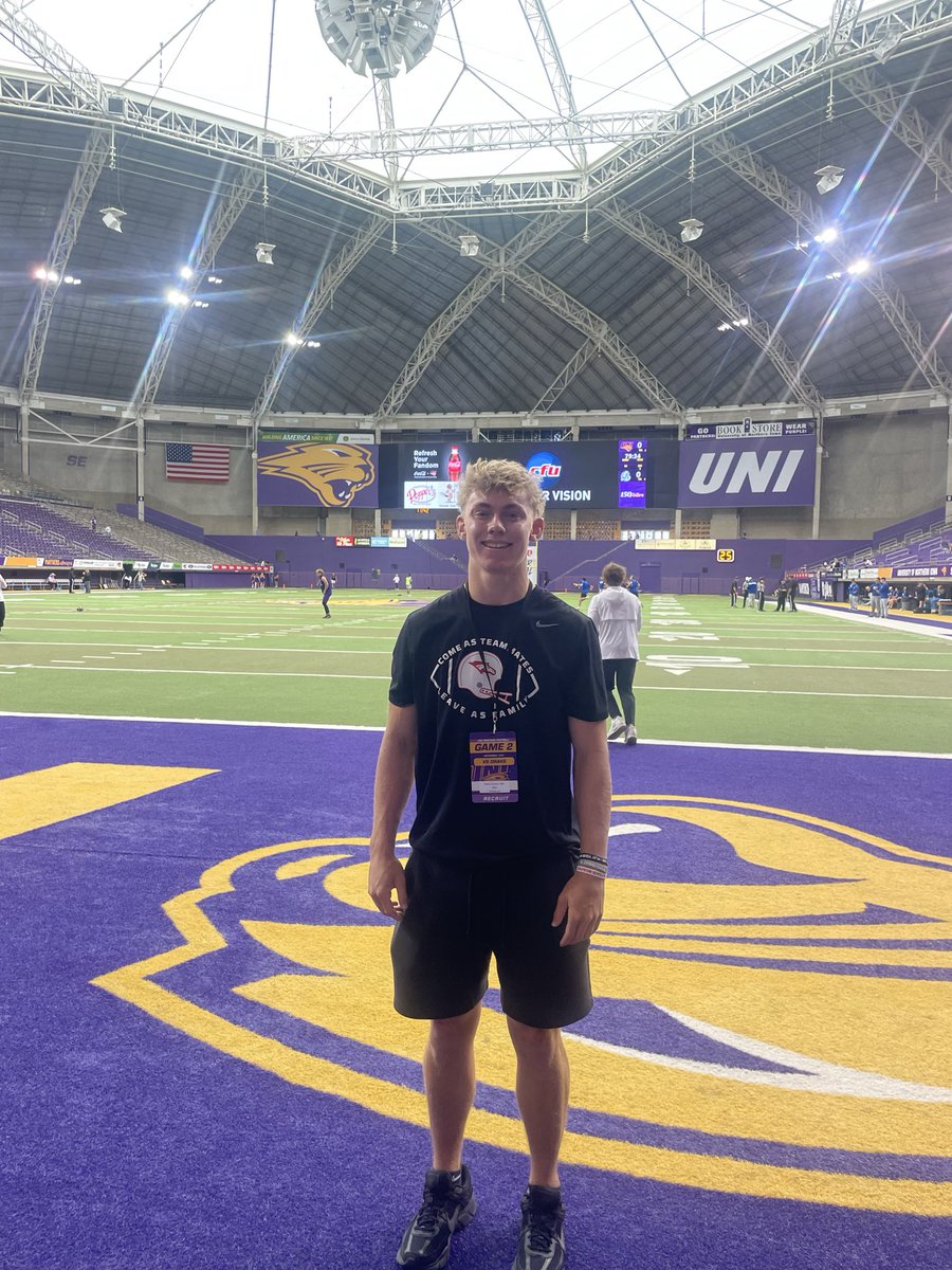 CalebCarlt2028's tweet photo. I had such a phenomenal Junior Day @UNIFootball and watched them get a dominating win over Drake!! Huge thank you to @Coach_OC_ and @CoachHupke for inviting me. Excited to get back up soon!!
@UNIFootball @CoachHeitland @dcgfootball @CoachGrothoff @RipCity7on7 @HawkeyeReport https://t.co/0W2eDvhCIP
