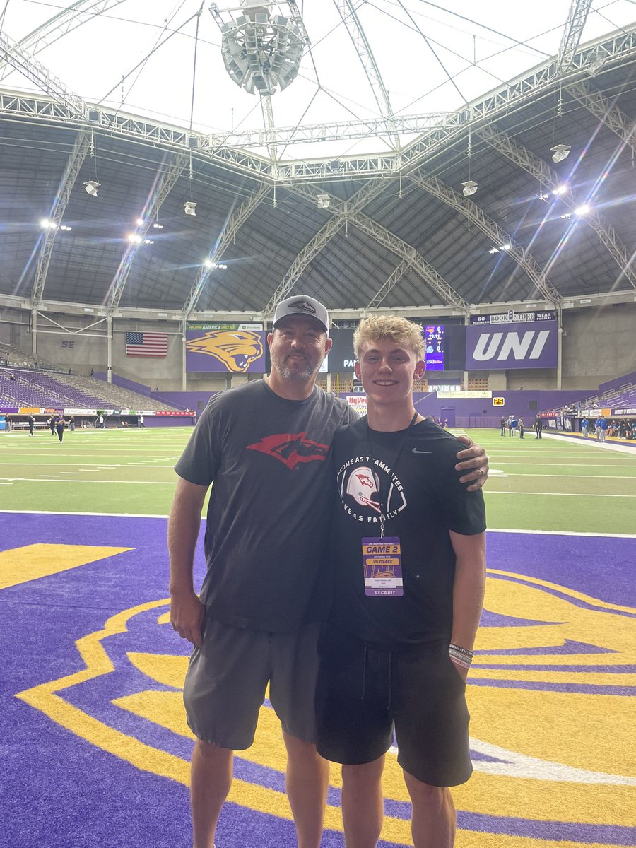 CalebCarlt2028's tweet photo. I had such a phenomenal Junior Day @UNIFootball and watched them get a dominating win over Drake!! Huge thank you to @Coach_OC_ and @CoachHupke for inviting me. Excited to get back up soon!!
@UNIFootball @CoachHeitland @dcgfootball @CoachGrothoff @RipCity7on7 @HawkeyeReport https://t.co/0W2eDvhCIP
