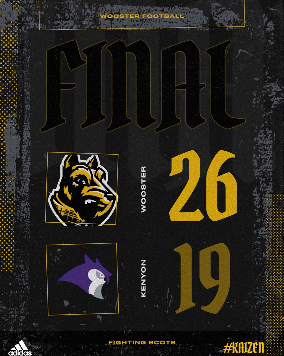 WoosterFootball's tweet photo. Fighting Scots fight til the end, get a hard fought W on the Road! #ROADWARRIORS #KAIZEN #AED https://t.co/aeanvdByP7