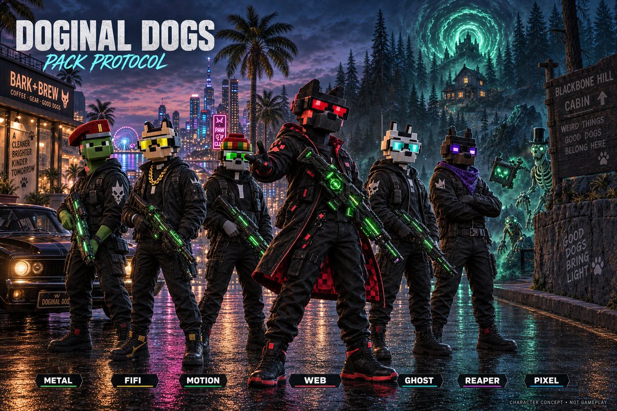 ArmyDoginalDogs's tweet photo. Something has been building in the dark.

27 characters. 5 acts. One chain that refuses to die.

DOGINAL DOGS: PACK PROTOCOL — a full 3D open-world action horror game built from the ground up for the community.

This is real. This is ours.

https://t.co/RWET2t9xBc

#DoginalDogs #PackProtocol #Dogecoin