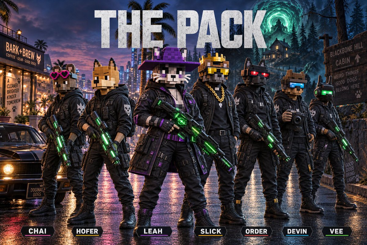 ArmyDoginalDogs's tweet photo. 27 characters. All from the community. All real.

Leah. Chai. Hofer. Slick. Order. Devin. Vee.
Web. Rock. Riv. Bomb. Giga. Metal. Fifi. Motion.
Gator. Duck. Chuck. Crash. Artsy. Scad. MJ. Jag. Raf. Zack. Guy.

Every single one has a story. A role. A reason to fight.

This is the Pack.

#DoginalDogs #PackProtocol