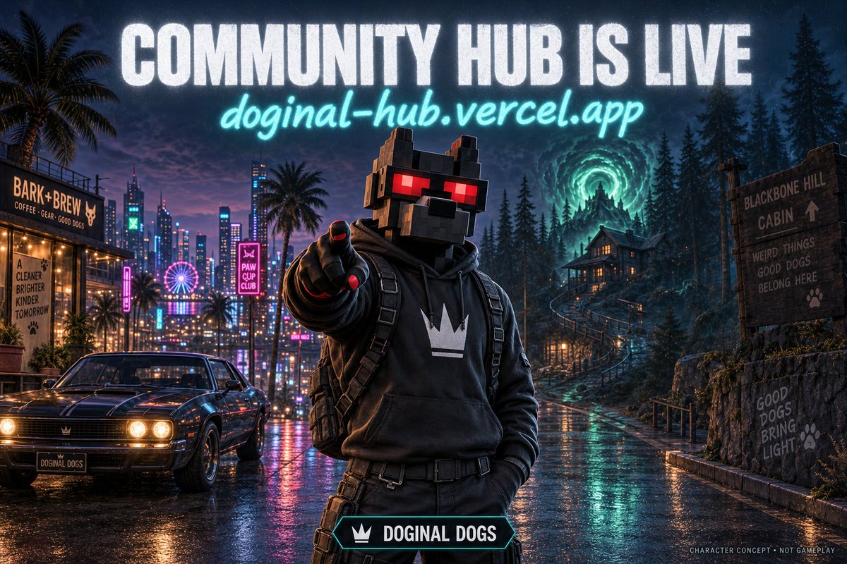 ArmyDoginalDogs's tweet photo. The community hub is live.

https://t.co/SyHOj81tu2

NFT card builder. Full lore. Character profiles. Game updates. All in one place.

This is home base. Everything connects here.

#DoginalDogs #Dogecoin #NFT https://t.co/q3FrrNhdOH