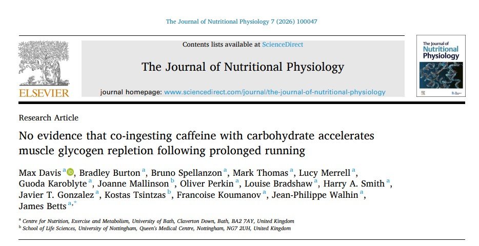 DrBSteamjets's tweet photo. Now this is an experiment I've wanted to do for years - well done to Max and Brad for getting it done. Caffeine didn't accelerate muscle glycogen resynthesis in recovery from running. Out now in @JNutritionPhys https://t.co/dMi7oFFbyU https://t.co/3ZvsJUDqcx