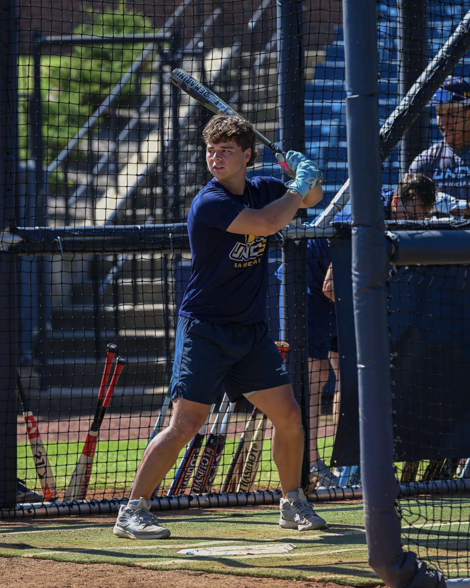 UNCGBaseball's tweet photo. All business when it comes to Bat Day

#letsgoG https://t.co/8iIllIa5qb