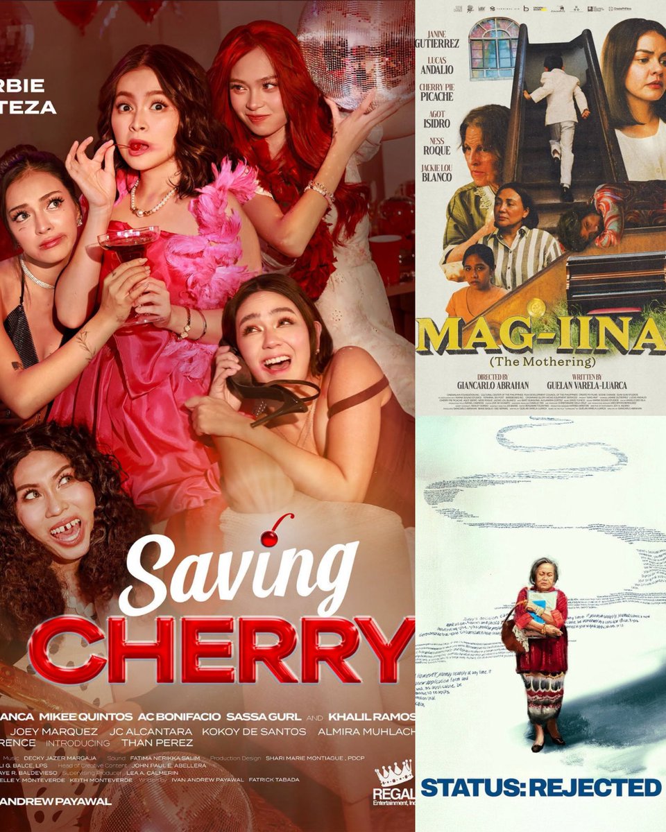 asakoizumiya's tweet photo. sisa, midnight girls, open endings, filipiñana, mag-iina, status: rejected, then saving cherry… 2026 is the year for women-led films in philippine cinema <3

manifesting for the nationwide theatrical release of the two cinemalaya films!!! https://t.co/EP0OFRwNzh