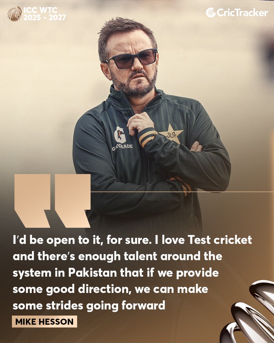 Cricketracker's tweet photo. Mike Hesson on whether he’d like to continue as Pakistan’s Test head coach.
#PAKvsIND #MikeHesson https://t.co/otYVz2ndrM