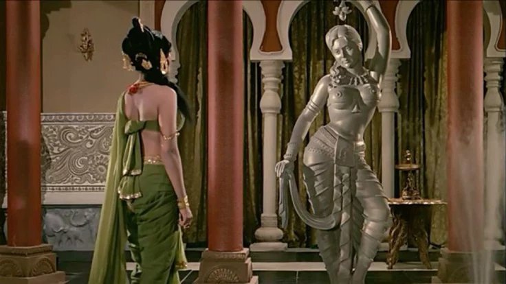 aslichin_'s tweet photo. That painting shows indian clothing.

If indians paint hanfu today, thousand years later, can indians claim hanfu as indian clothing??! No right? 

Just because chinese painted indian gods, indian fairies in indian clothing, it doesn't make it chinese. That is theft. 

The painting is of indian fairies - apsaras, it shows indian culture.
