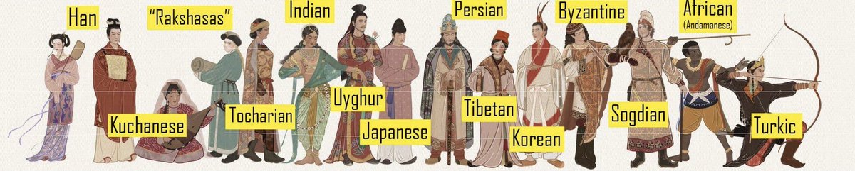 aslichin_'s tweet photo. That painting shows indian clothing.

If indians paint hanfu today, thousand years later, can indians claim hanfu as indian clothing??! No right? 

Just because chinese painted indian gods, indian fairies in indian clothing, it doesn't make it chinese. That is theft. 

The painting is of indian fairies - apsaras, it shows indian culture.
