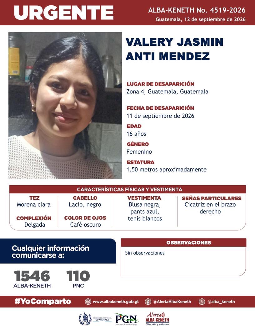 SCSPGT's tweet photo. ¡Ayúdanos a encontrar a adolescentes  desaparecidas en Guatemala! 🚨

Si tienes alguna información, comunícate al 1546 y 110. ☎️ https://t.co/rQt0JsJp6M