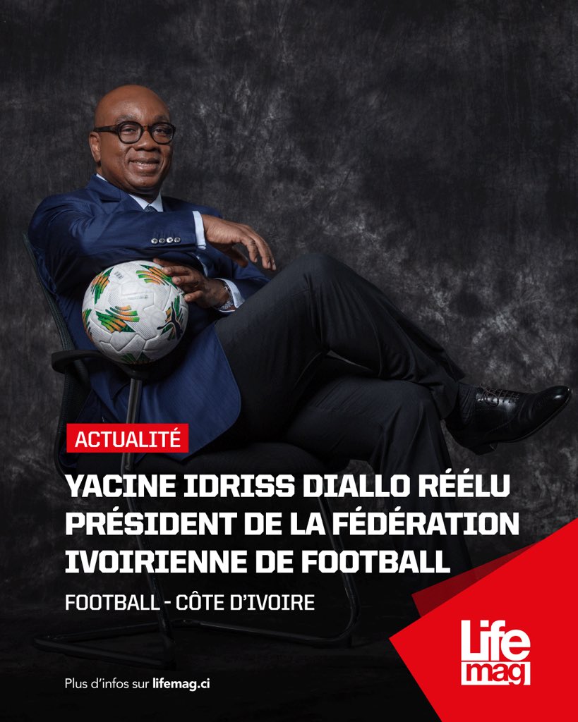 LifeMagazine_CI's tweet photo. #NEWS 🔴 Idriss Diallo réélu à la tête de la Fédération Ivoirienne de Football (FIF) pour un nouveau mandat de quatre ans.
L’élection s’est tenue ce samedi à la Fondation FHB de Yakro. Seul candidat en lice, Idriss Diallo a recueilli 123 voix sur 149.
#lifemagci #IdrissDiallo https://t.co/n3rlGCayC2