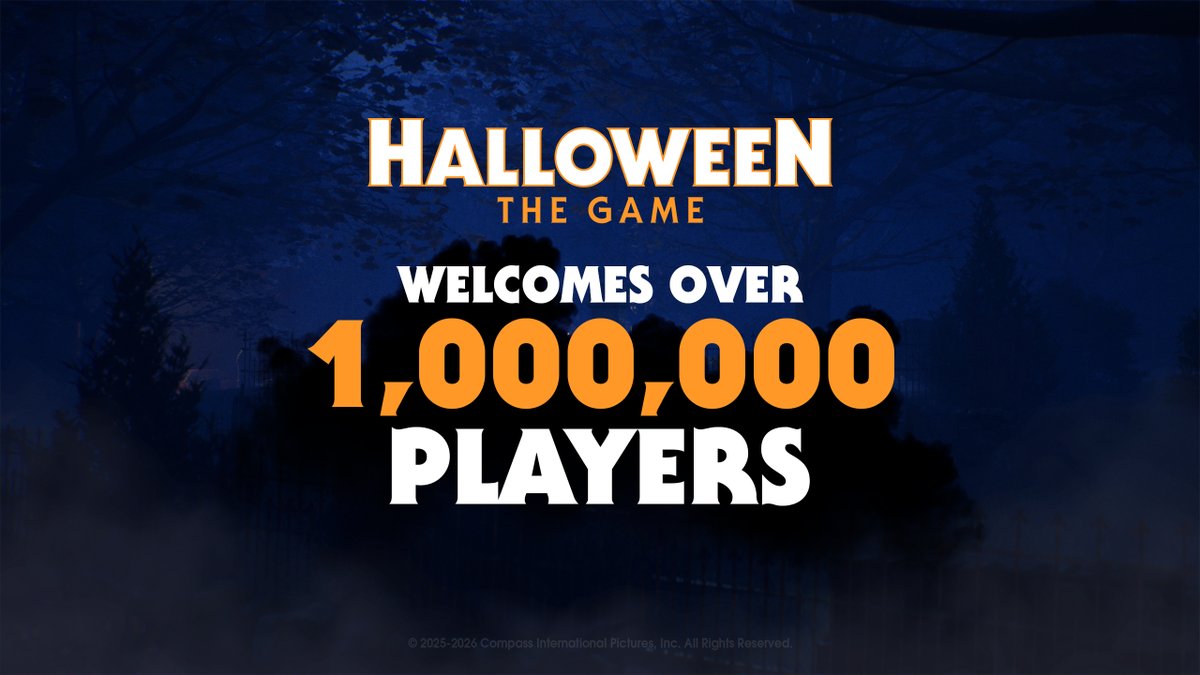 HalloweenTVG's tweet photo. Earlier this week, we welcomed players from around the world to the haunting town of Haddonfield with our official launch. 

Today, we are thrilled to announce that over 1 million players have experienced the horror of Michael Myers in Halloween: The Game. https://t.co/XIT06ZxBfu