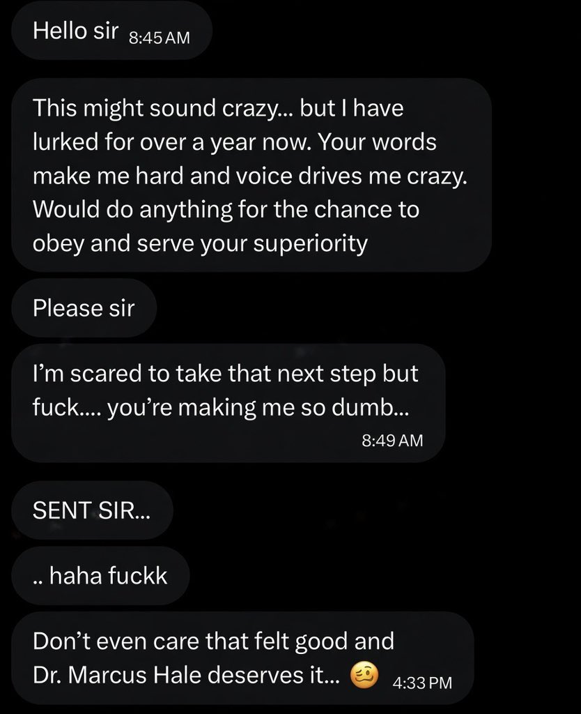 MarcusHaleMind's tweet photo. Sometimes I don’t even need to lift a finger. Just let my posts and voice do all the work.

Once you find yourself trapped in my spell, it’s hard to escape. Just stay and give in. Giving win feels sooo good.

Surrender to Master.
Your cock will be happy you did 😌 https://t.co/qOzAnW9gxk