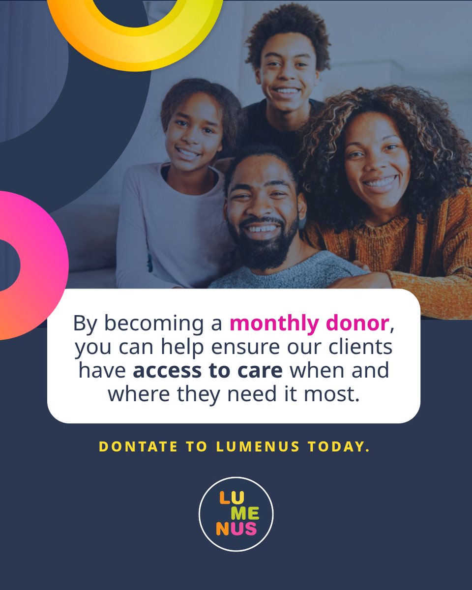 LumenusCS's tweet photo. Become a monthly donor &amp; help Lumenus provide mental health and developmental support to 11,000+ children, youth, adults, &amp; families every year. Your ongoing support helps ensure care is available when it's needed most. 🔗 https://t.co/LKZcalDOys  #MonthlyGiving #Lumenus https://t.co/N9FI3jPij3