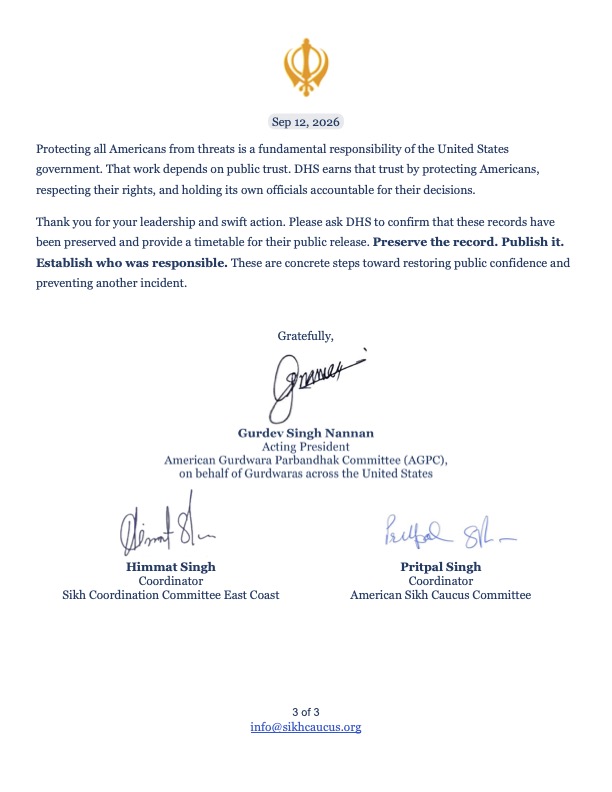 PritpalASCC's tweet photo. We thank the Members of Congress,  State and local Elected officials, andAmerican civil rights organizations who raised their voice and helped get DHS’s “Mr. Singh” post removed. Now preserve and publish the record.

@RepDavidValadao @RepMGS @nadinemaenza @RepAdamGrayCA @RepTomSuozzi @RepThompson @RepDebDingell @RepAdamSmith @RepGaramendi @RepJoshHarder @RepGraceMeng

@SecMullinDHS @DHSgov