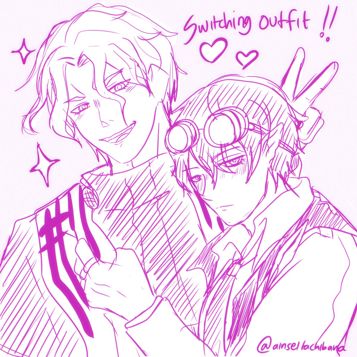 ainseltachibana's tweet photo. RKGK 🪰⚡ SWITCHING OUTFIT!

Been awhile, i miss them a lot!! 😭🥹
A lot happening with me that caused me having hard time to draw..but im still alive after these months!!!

#beeltes #beelniko #ブブテス https://t.co/ZLhnuSxMPU